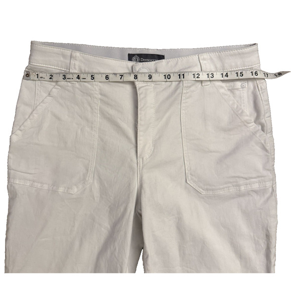 Democracy Jeans Womens Size 8 White Raw Hem Flared Ab Solution Technology - Picture 2 of 10